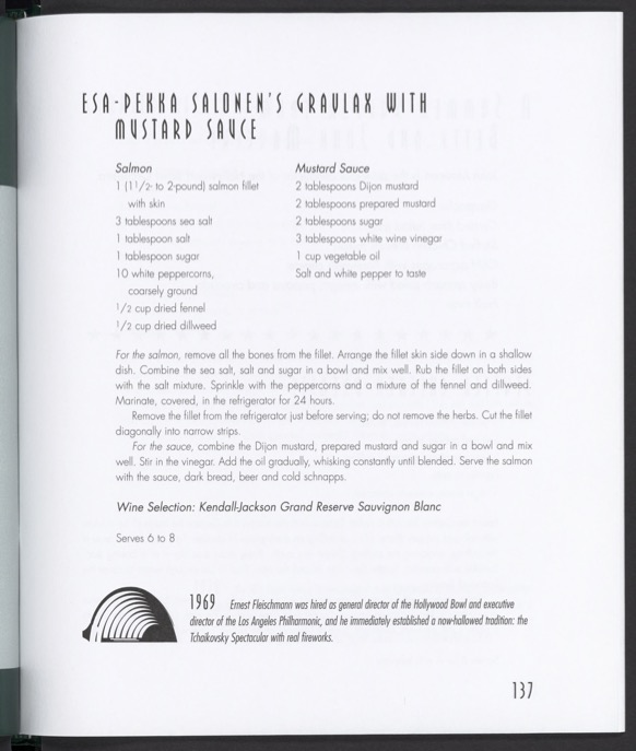 Esa-Pekka Salonen’s Finnish gravlax with mustard sauce