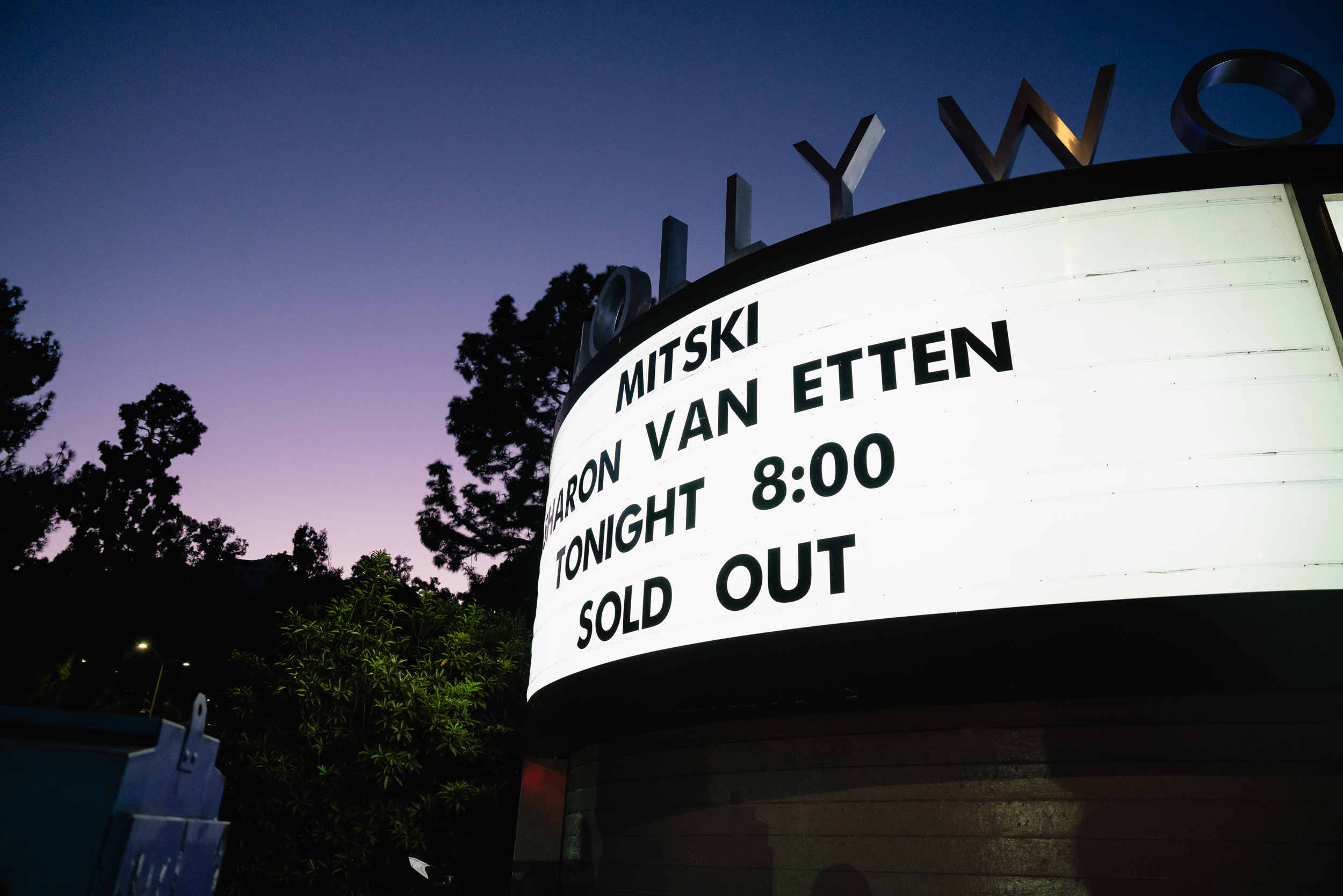 Marquee at the entrance of the Hollywood Bowl.